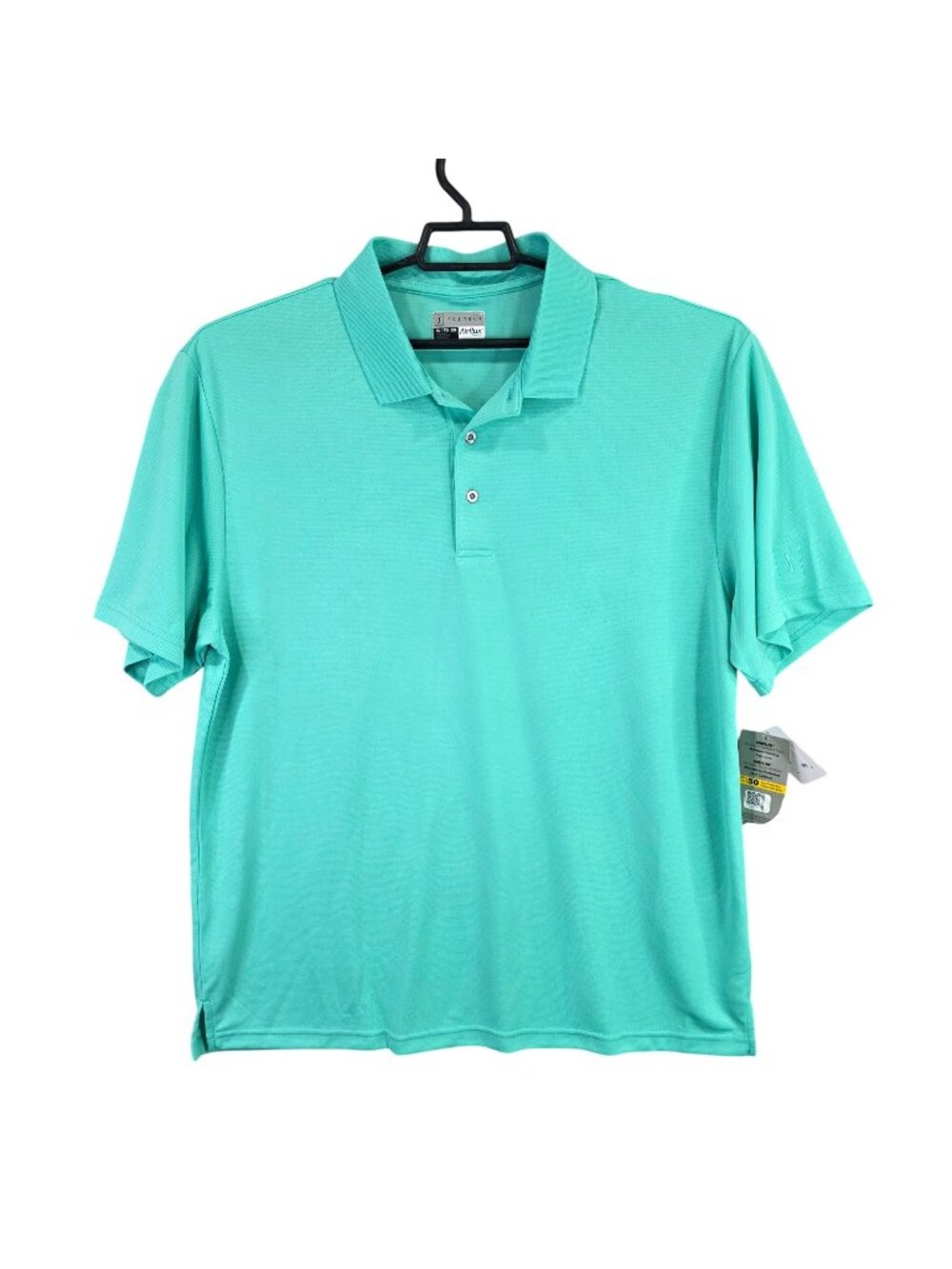 Mens PGA Tour Teal Airflux Golf Polo Shirt Short Sleeve 100% Polyester Size XL